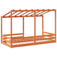 Thumbnail for Kinderbett mit Dach Wachsbraun 80x200 cm Massivholz Kiefer