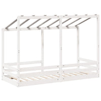 Thumbnail for Kinderbett mit Dach Weiß 75x190 cm Massivholz Kiefer