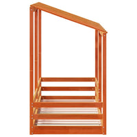 Thumbnail for Kinderbett mit Dach Wachsbraun 75x190 cm Massivholz Kiefer