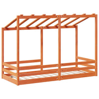 Thumbnail for Kinderbett mit Dach Wachsbraun 75x190 cm Massivholz Kiefer