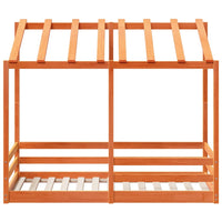 Thumbnail for Kinderbett mit Dach Wachsbraun 80x160 cm Massivholz Kiefer