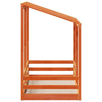 Thumbnail for Kinderbett mit Dach Wachsbraun 80x160 cm Massivholz Kiefer