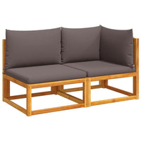 Thumbnail for Gartensofa mit Kissen 2-Sitzer Massivholz Akazie