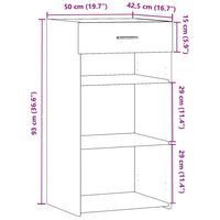 Thumbnail for Sideboard Schwarz 50x42,5x93 cm Holzwerkstoff