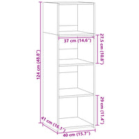 Thumbnail for Highboard Weiß 40x41x124 cm Holzwerkstoff