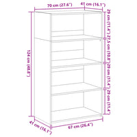 Thumbnail for Highboard Schwarz 70x41x124 cm Holzwerkstoff