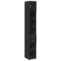 Thumbnail for Hochschrank Schmal Schwarz 30x42,5x225 cm Holzwerkstoff