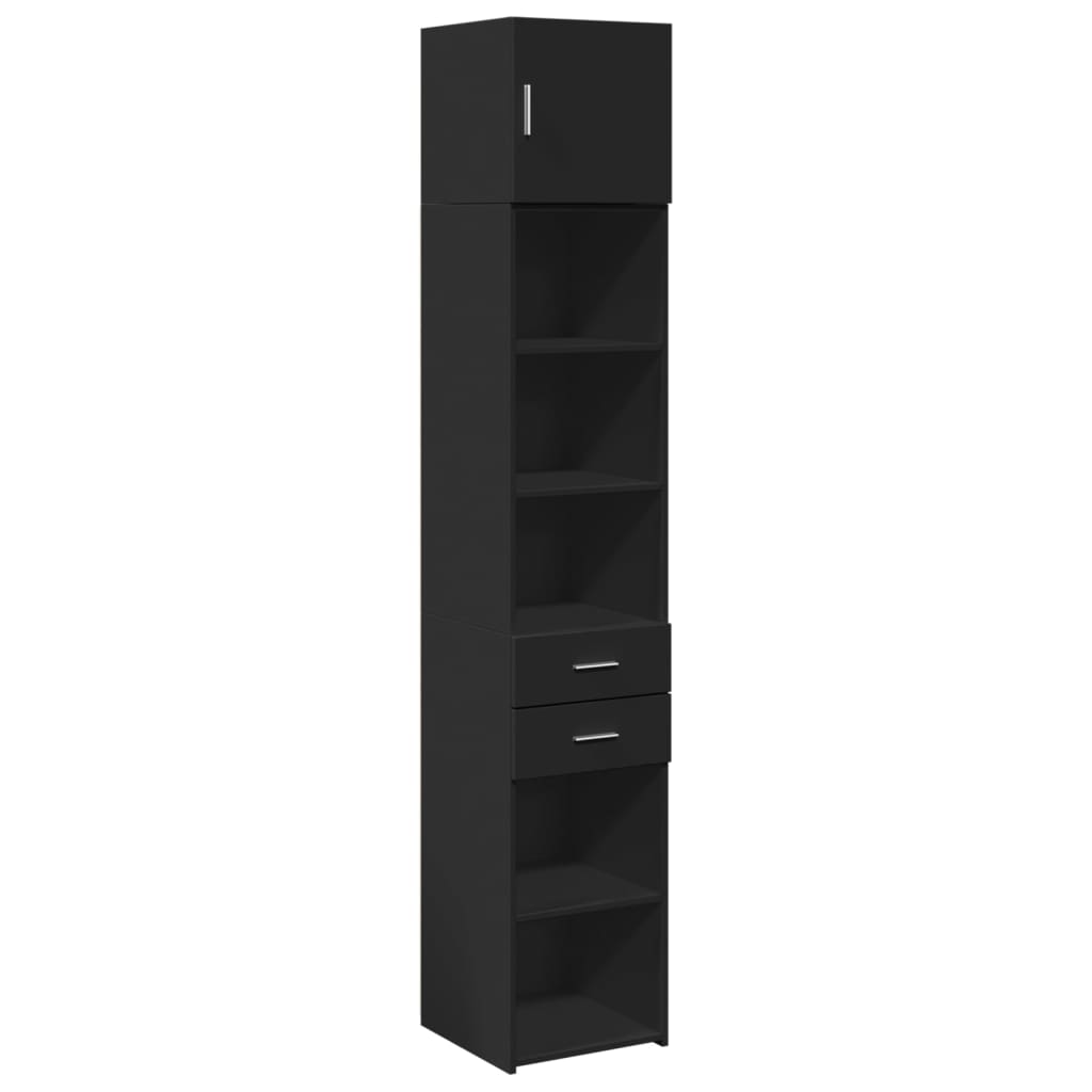 Hochschrank Schmal Schwarz 40x42,5x225 cm Holzwerkstoff