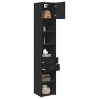 Thumbnail for Hochschrank Schmal Schwarz 40x42,5x225 cm Holzwerkstoff