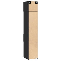 Thumbnail for Hochschrank Schmal Schwarz 40x42,5x225 cm Holzwerkstoff