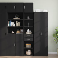 Thumbnail for Hochschrank Schmal Schwarz 40x42,5x225 cm Holzwerkstoff