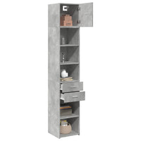 Thumbnail for Hochschrank Schmal Betongrau 40x42,5x225 cm Holzwerkstoff