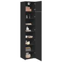 Thumbnail for Hochschrank Schmal Schwarz 45x42,5x225 cm Holzwerkstoff