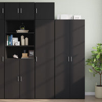 Thumbnail for Hochschrank Schmal Schwarz 45x42,5x225 cm Holzwerkstoff