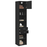Thumbnail for Hochschrank Schmal Schwarz 45x42,5x225 cm Holzwerkstoff