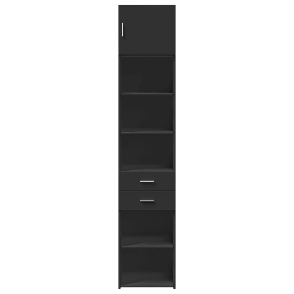 Hochschrank Schmal Schwarz 45x42,5x225 cm Holzwerkstoff