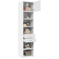 Thumbnail for Lagerschrank Schlank Weiß 50x42,5x225 cm Holzwerkstoff