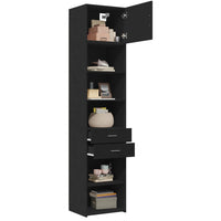 Thumbnail for Hochschrank Schmal Schwarz 50x42,5x225 cm Holzwerkstoff