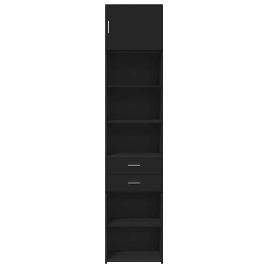Hochschrank Schmal Schwarz 50x42,5x225 cm Holzwerkstoff