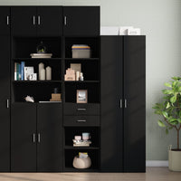 Thumbnail for Hochschrank Schmal Schwarz 50x42,5x225 cm Holzwerkstoff