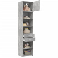 Thumbnail for Hochschrank Schmal Betongrau 50x42,5x225 cm Holzwerkstoff