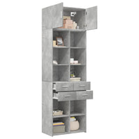 Thumbnail for Hochschrank Betongrau 70x42,5x225 cm Holzwerkstoff