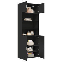 Thumbnail for Hochschrank Schwarz 80x42,5x225 cm Holzwerkstoff