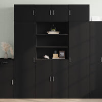 Thumbnail for Hochschrank Schwarz 80x42,5x225 cm Holzwerkstoff