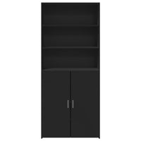 Thumbnail for Highboard Schwarz 80x42,5x185 cm Holzwerkstoff