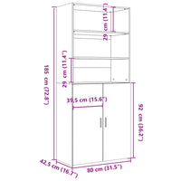 Thumbnail for Highboard Schwarz 80x42,5x185 cm Holzwerkstoff