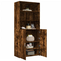 Thumbnail for Highboard Räuchereiche 80x42,5x185 cm Holzwerkstoff