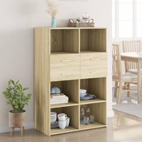 Thumbnail for Highboard Sonoma-Eiche 80x42,5x124 cm Holzwerkstoff