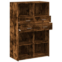 Thumbnail for Highboard Räuchereiche 80x42,5x124 cm Holzwerkstoff
