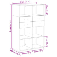 Thumbnail for Highboard Grau Sonoma 80x42,5x124 cm Holzwerkstoff