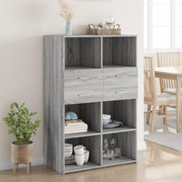 Thumbnail for Highboard Grau Sonoma 80x42,5x124 cm Holzwerkstoff