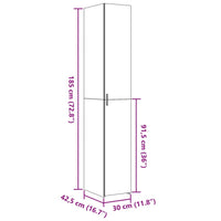 Thumbnail for Highboard Braun Eichen-Optik 30x42,5x185 cm Holzwerkstoff