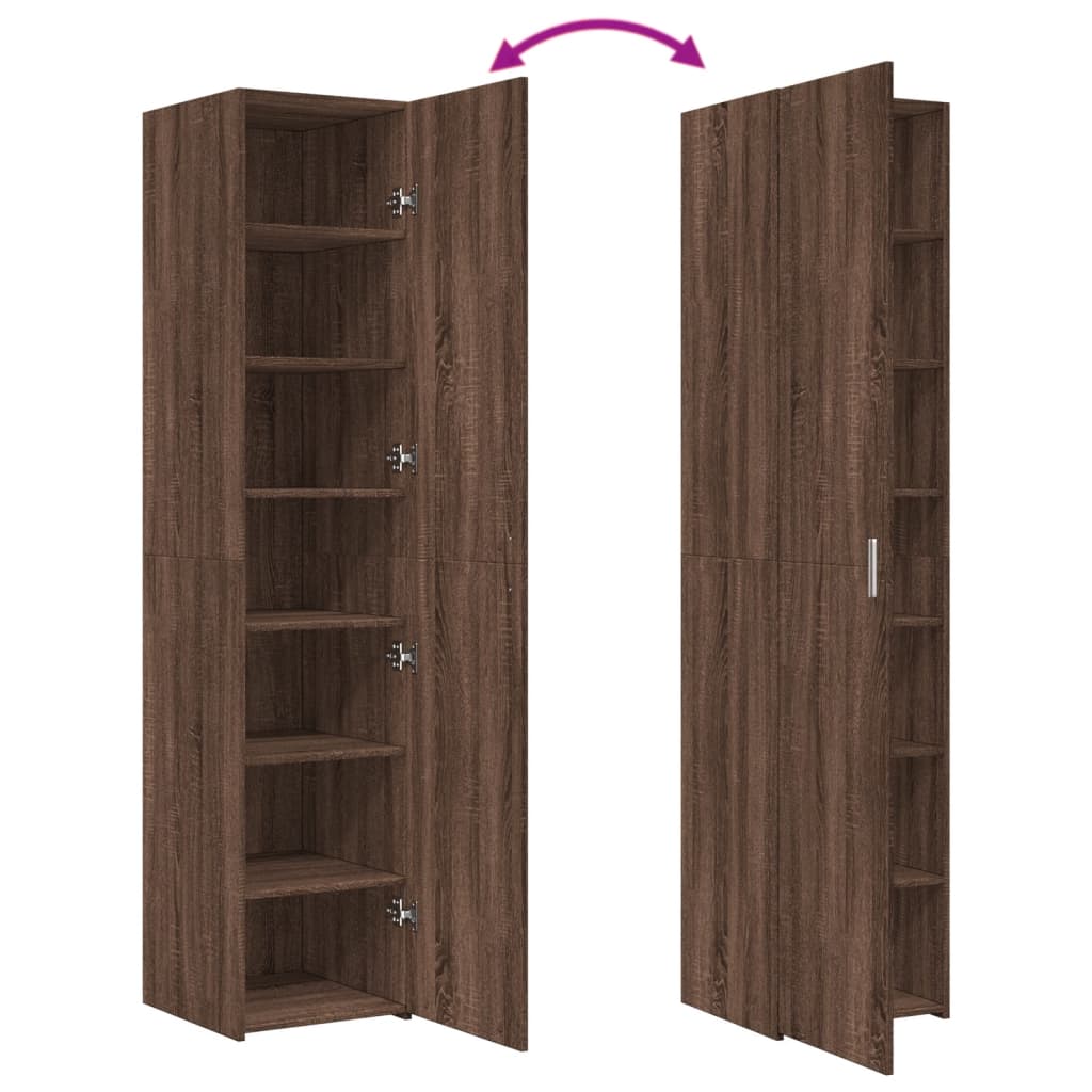 Highboard Braun Eichen-Optik 40x42,5x185 cm Holzwerkstoff