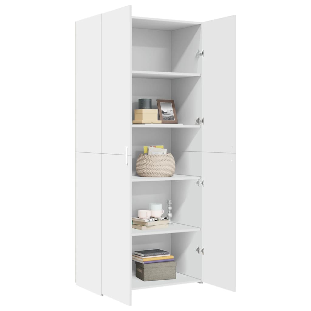 Highboard Weiß 80x42,5x185 cm Holzwerkstoff