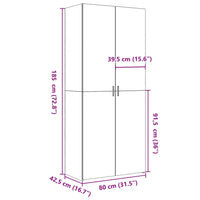 Thumbnail for Highboard Weiß 80x42,5x185 cm Holzwerkstoff