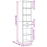 Thumbnail for Highboard Schwarz 45x42,5x185 cm Holzwerkstoff