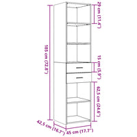Thumbnail for Highboard Grau Sonoma 45x42,5x185 cm Holzwerkstoff
