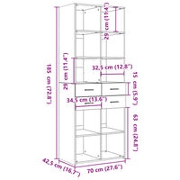 Thumbnail for Highboard Schwarz 70x42,5x185 cm Holzwerkstoff
