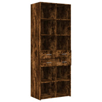Thumbnail for Highboard Räuchereiche 70x42,5x185 cm Holzwerkstoff