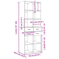 Thumbnail for Highboard Räuchereiche 70x42,5x185 cm Holzwerkstoff