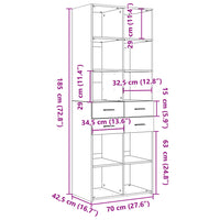 Thumbnail for Highboard Braun Eichen-Optik 70x42,5x185 cm Holzwerkstoff