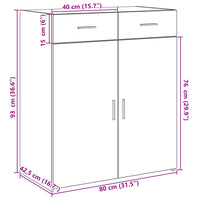 Thumbnail for Sideboard Grau Sonoma 80x42,5x93 cm Holzwerkstoff
