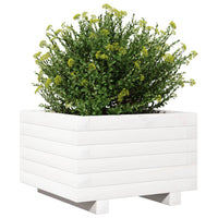 Thumbnail for Pflanzkübel Weiß 40x40x26,5 cm Massivholz Kiefer