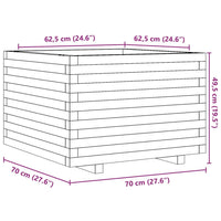Thumbnail for Pflanzkübel Weiß 70x70x49,5 cm Massivholz Kiefer