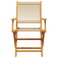 Thumbnail for 7-tlg. Garten-Essgruppe Polypropylen und Massivholz Beige