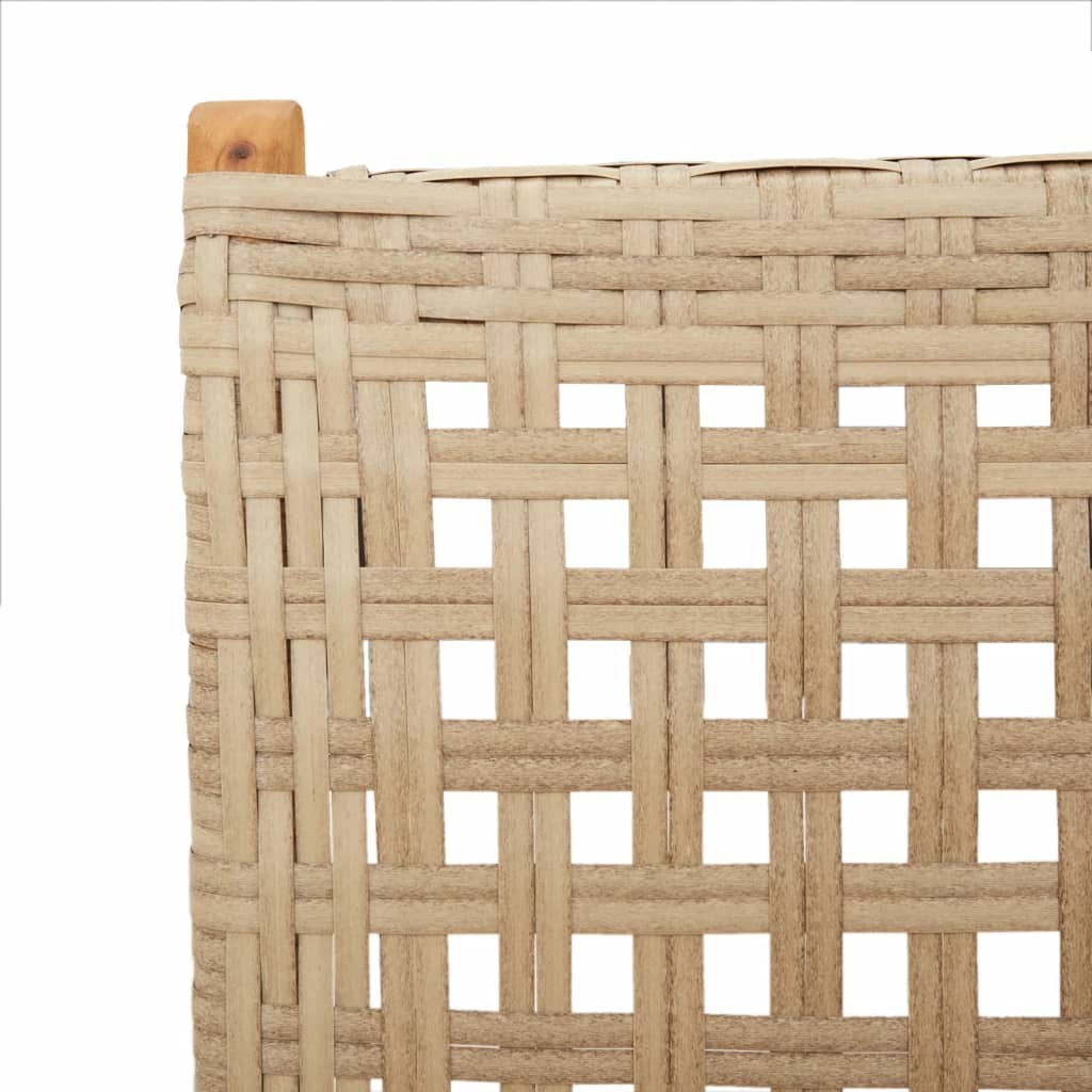 7-tlg. Garten-Essgruppe Poly Rattan und Massivholz Beige